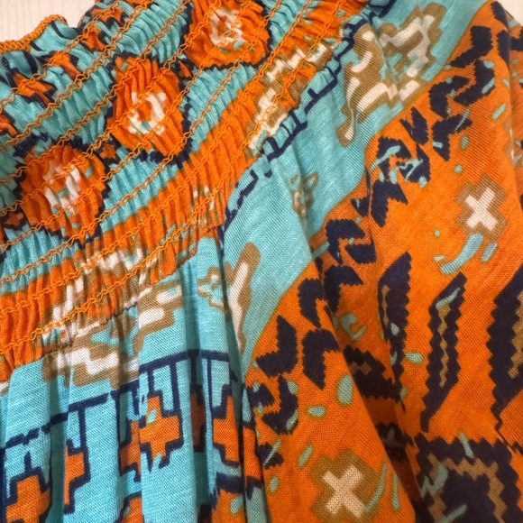 Klutch NWT Bohemian Orange and Blue Patterned Dress size Small - Picture 4 of 6